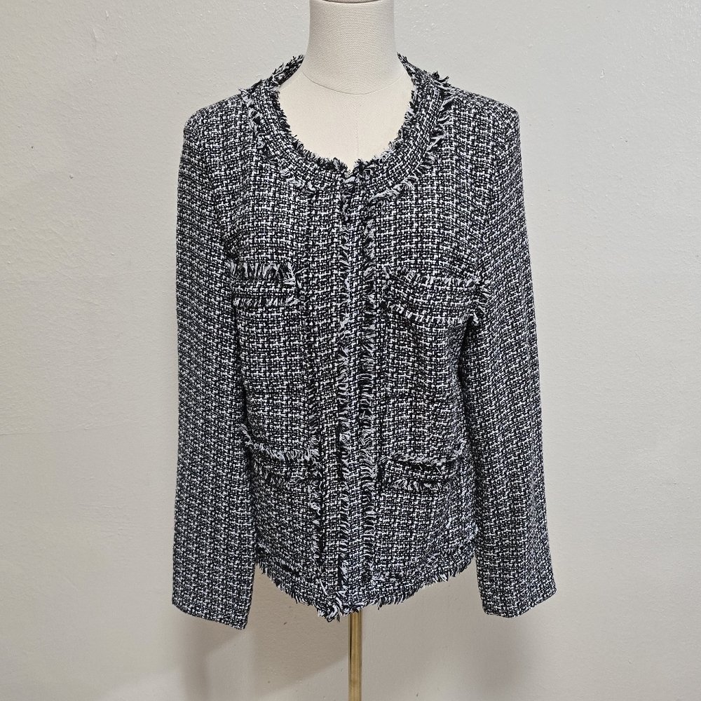 Rag & Bone Fringe Tweed Lady Jacket Size 14 NWT